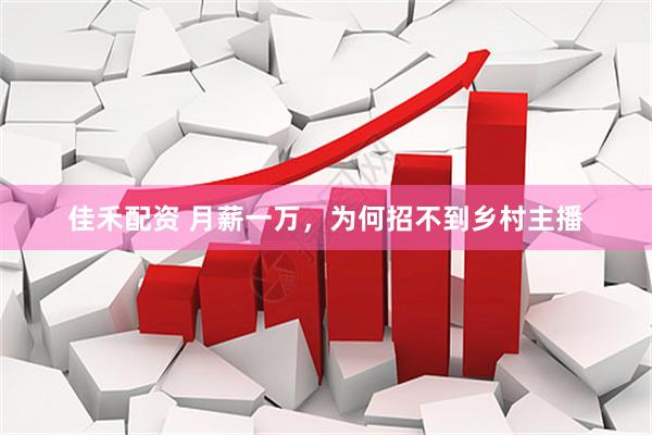 佳禾配资 月薪一万，为何招不到乡村主播